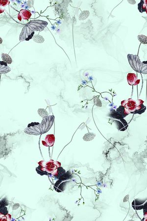 花卉印花华亿平台图片