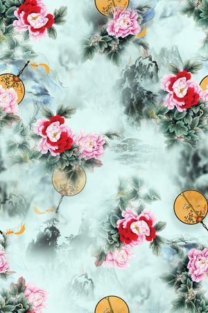 花卉印花华亿平台图片