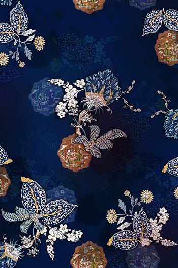 抽象花卉印花华亿平台图片