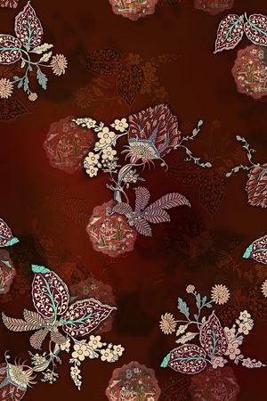 抽象花卉印花华亿平台图片