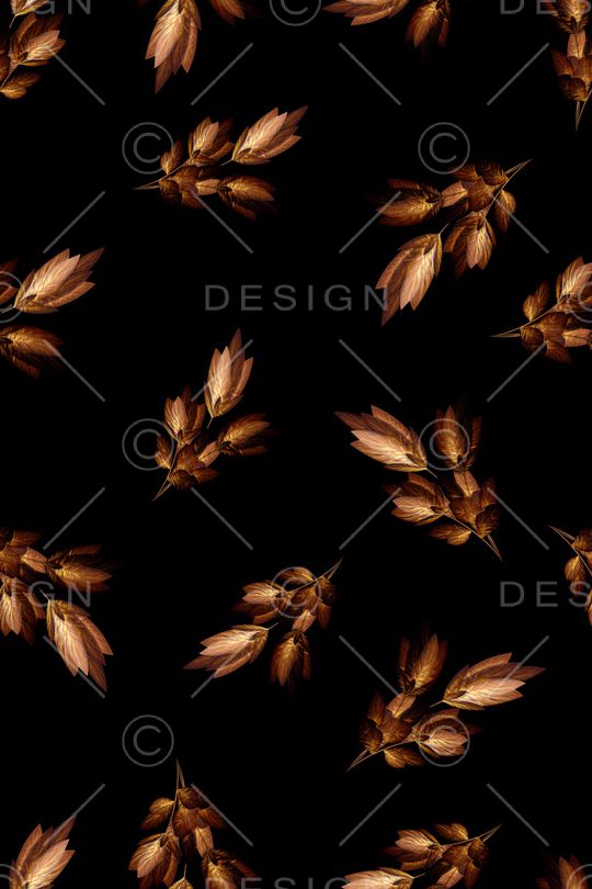 黑底花卉印花华亿平台图片