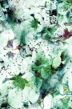 抽象花卉印花华亿平台图片