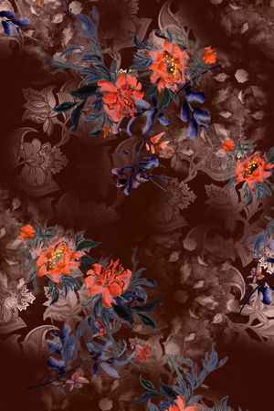 花卉印花华亿平台图片