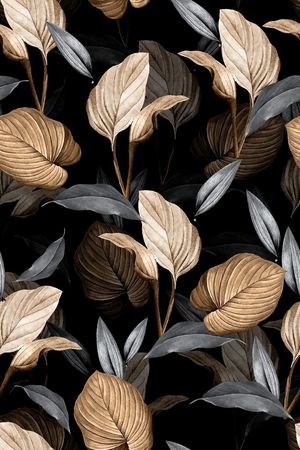 黑底花卉印花华亿平台图片