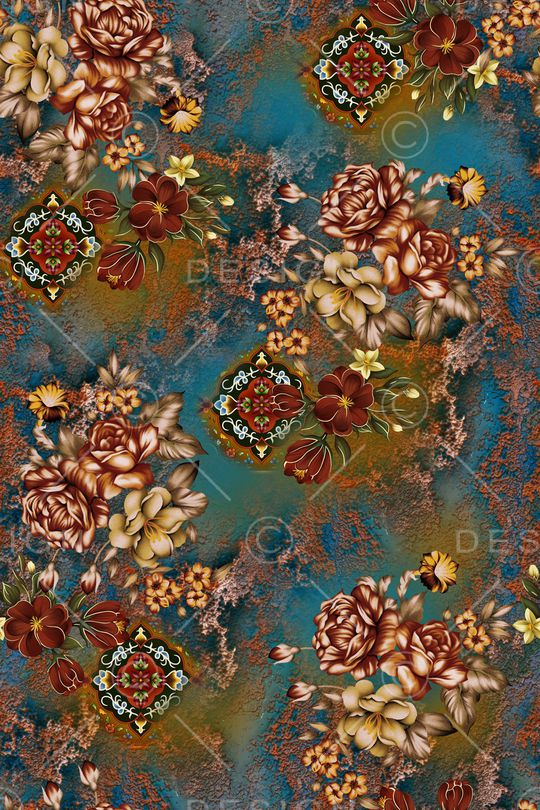 复古印花华亿平台图片