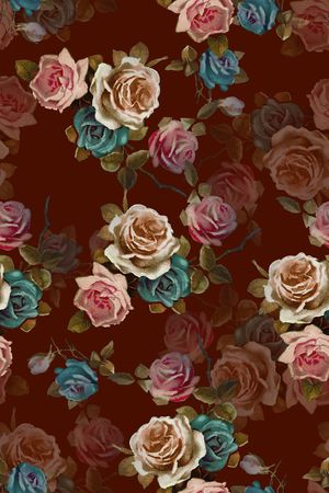 玫瑰花印花华亿平台图片