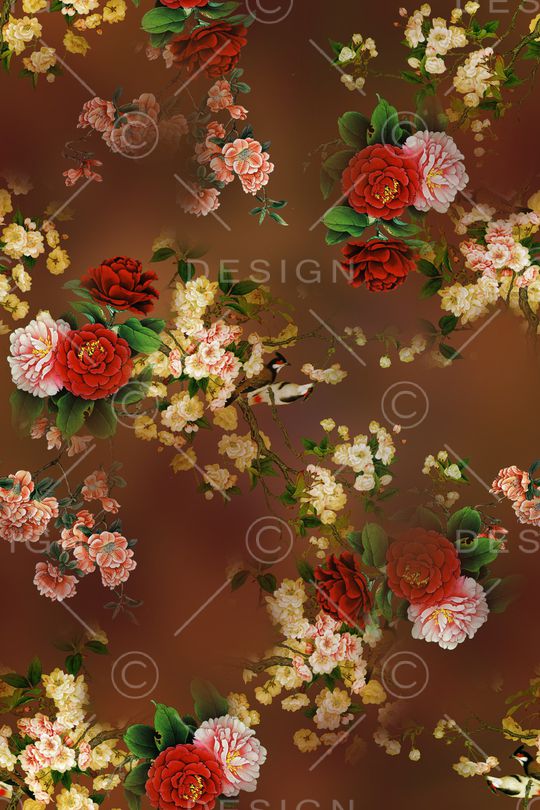 花卉印花华亿平台图片