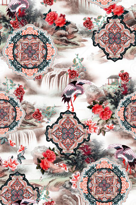 花卉印花华亿平台图片