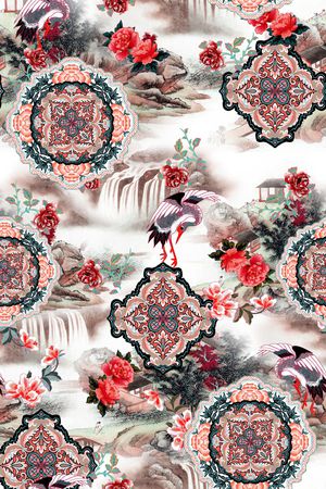 花卉印花华亿平台图片