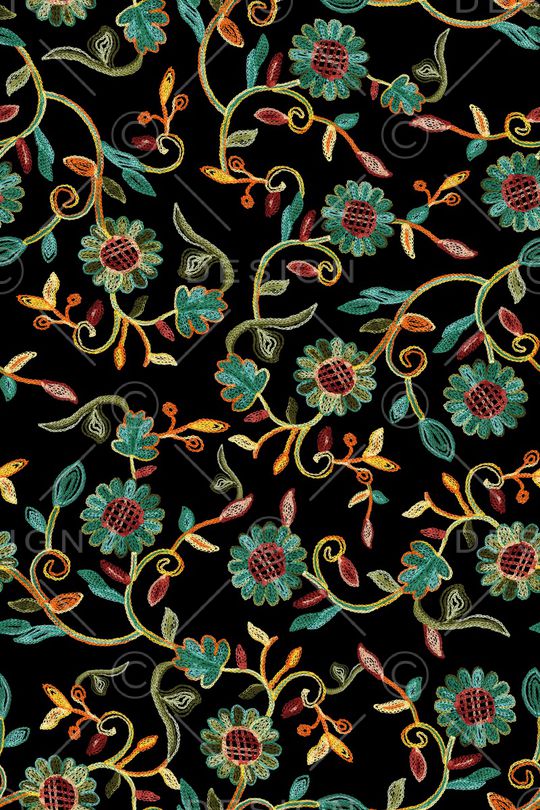 抽象花卉印花华亿平台图片