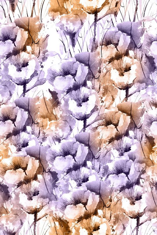 清爽底花卉印花华亿平台图片