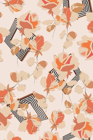 抽象花卉印花华亿平台图片