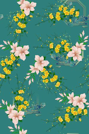 花卉印花华亿平台图片