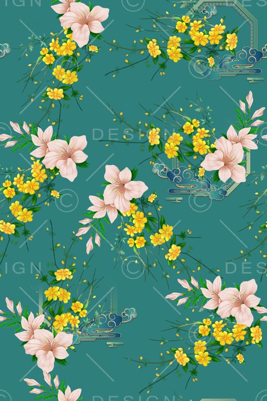 花卉印花华亿平台图片