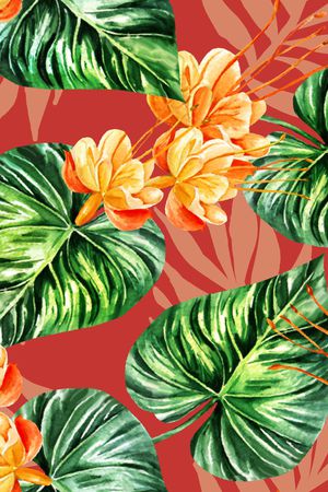 绿植树叶印花华亿平台图片