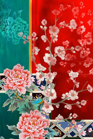 真丝印花华亿平台图片