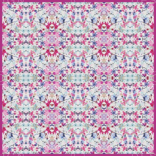 丝巾定位花印花华亿平台图片