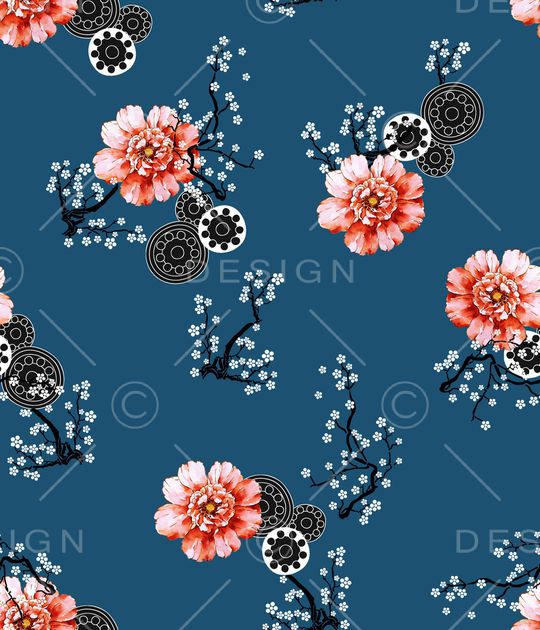 连衣裙印花华亿平台图片