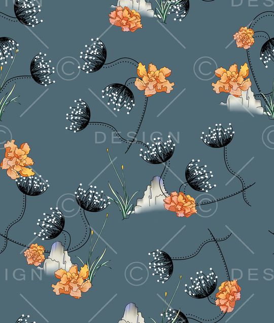 连衣裙印花华亿平台图片