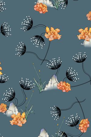 连衣裙印花华亿平台图片