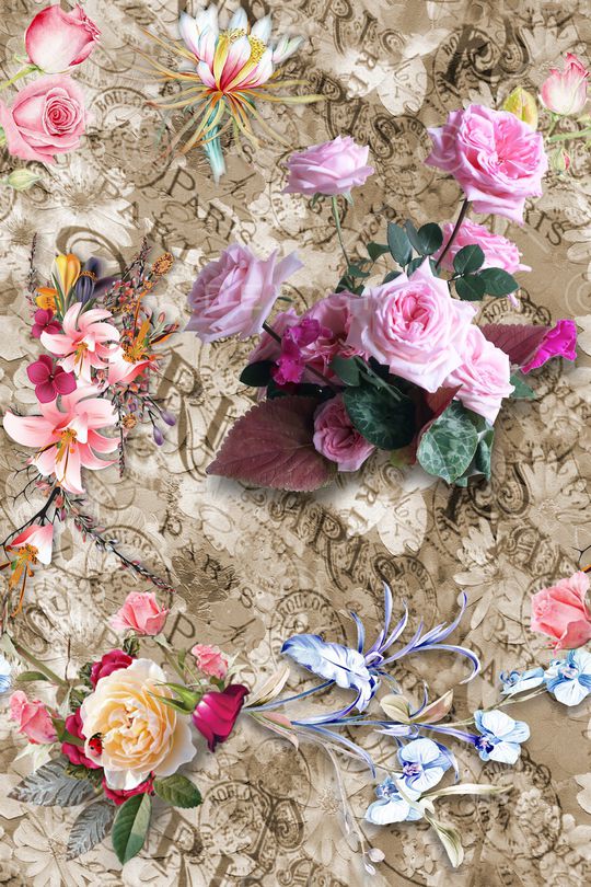 玫瑰花印花华亿平台图片