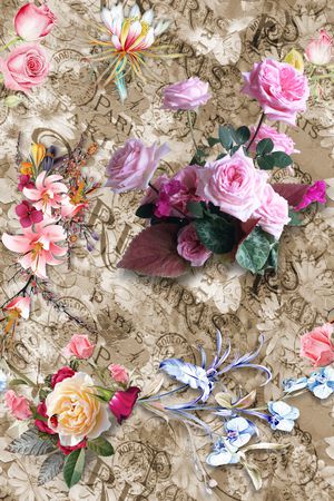 玫瑰花印花华亿平台图片