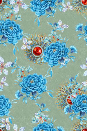 花卉印花华亿平台图片