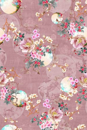 花卉印花华亿平台图片