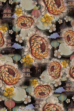 复古印花华亿平台图片