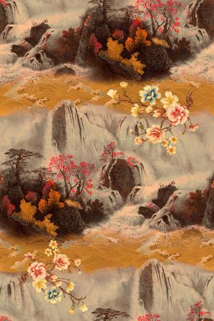 花卉印花华亿平台图片