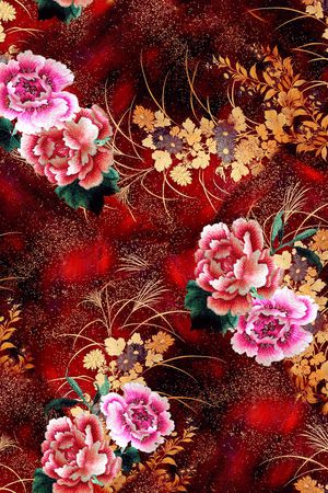 连衣裙印花华亿平台图片