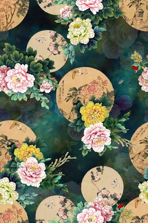 花卉印花华亿平台图片