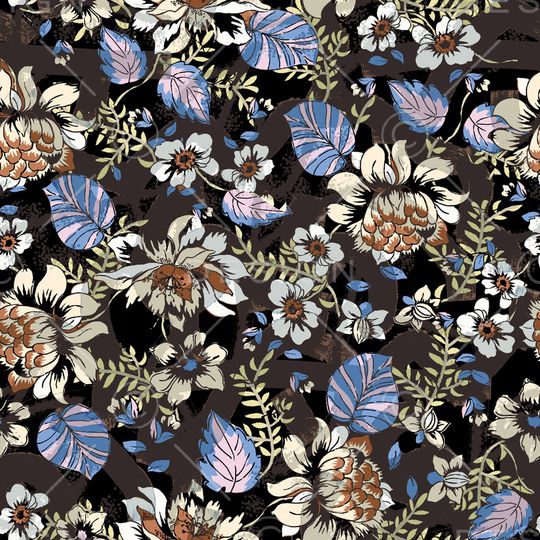 几何花卉印花华亿平台图片