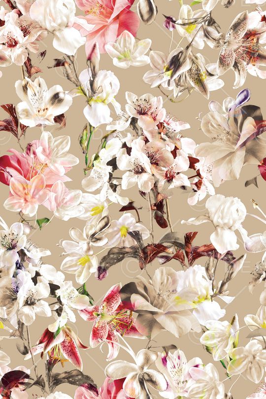 几何花卉印花华亿平台图片