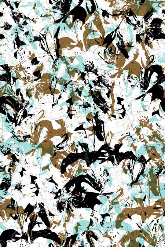 几何花卉印花华亿平台图片