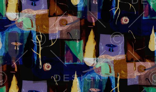 几何花卉印花华亿平台图片