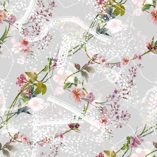 几何花卉印花华亿平台图片