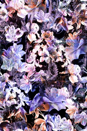 几何花卉印花华亿平台图片