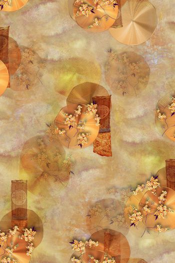 民族花卉印花华亿平台图片