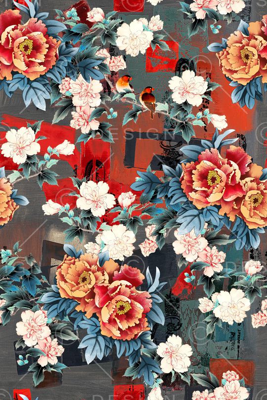 连衣裙印花华亿平台图片