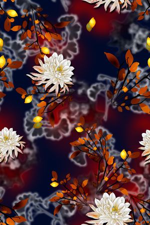 树枝印花华亿平台图片