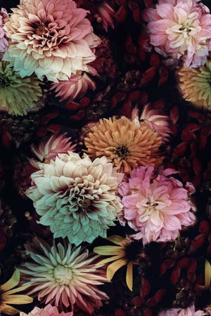 朦胧花卉印花华亿平台图片