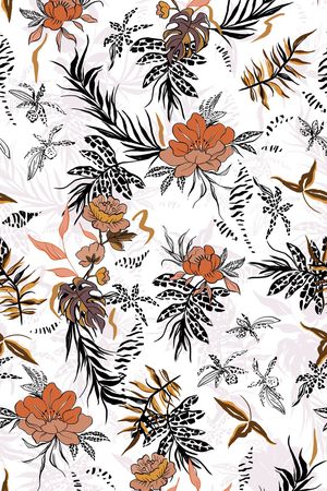 手绘花卉印花华亿平台图片