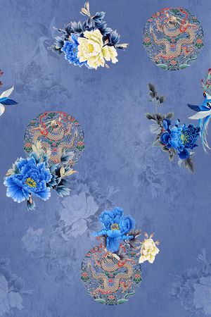 连衣裙印花华亿平台图片