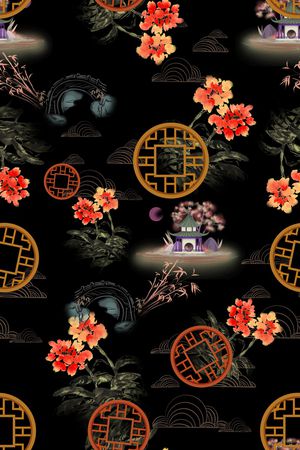 连衣裙印花华亿平台图片