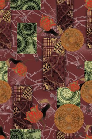 连衣裙印花华亿平台图片