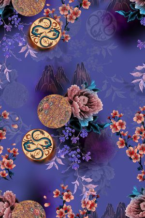 连衣裙印花华亿平台图片