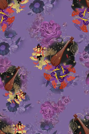 连衣裙印花华亿平台图片