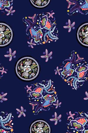 旗袍印花华亿平台图片