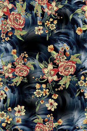 连衣裙印花华亿平台图片